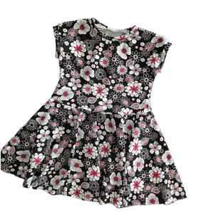 Circle Dress- black flower